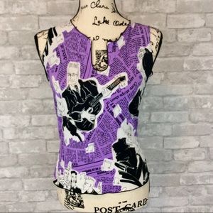 Vintage Lunachix Newsprint Tank Top Size S